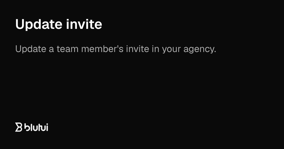 Update invite | Blutui Documentation
