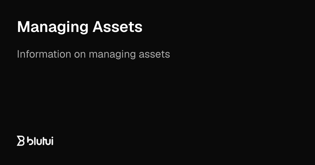 Managing Assets | Blutui Documentation